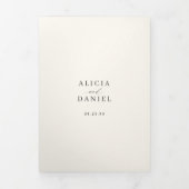 Elegant photo modern wedding RSVP details QR code  三つ折り招待状 (カバー)