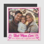 Elegant Photo Mothers Day Watercolor Magnetic Card (正面/裏面)