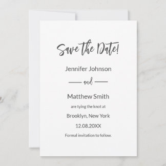 Elegant Photo Overlay Text Wedding Save The Date 招待状
