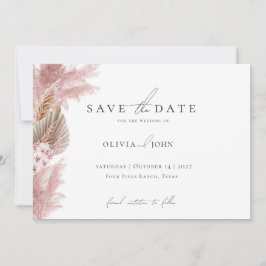 Elegant Photo Pampas Grass Wedding Save the Date  セーブザデート