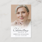 Elegant Photo Prayer Memorial Sympathy Cards 名刺 (正面)
