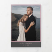 Elegant Photo QR code All in one RSVP wedding 三つ折り招待状 (カバー)