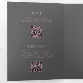 Elegant Photo QR code All in one RSVP wedding 三つ折り招待状 (内部最初)