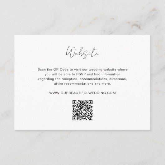 Elegant Photo QR Code Modern Wedding エンクロージャーカード (正面)