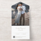 Elegant Photo QR Code Modern Wedding オールインワン招待状 (内側)
