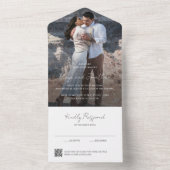 Elegant Photo QR Code Modern Wedding オールインワン招待状 (内側)