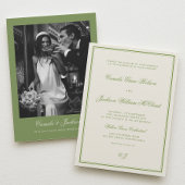 Elegant Photo Sage Green Wedding 招待状