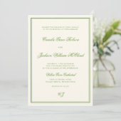 Elegant Photo Sage Green Wedding 招待状 (スタンド正面)