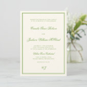 Elegant Photo Sage Green Wedding 招待状 (スタンド正面)