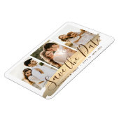 Elegant Photo Save The Date Magnet Invitation マグネット (左側)