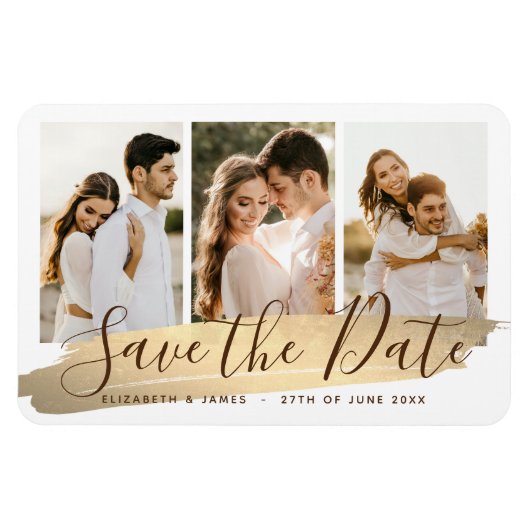Elegant Photo Save The Date Magnet Invitation マグネット (横)