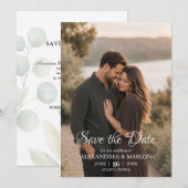 Elegant Photo Save the Date Wedding Announcement セーブザデート (正面/裏面)