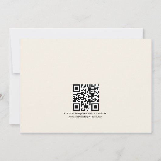 Elegant Photo script calligraphy & QR Code Wedding セーブザデート (裏面)