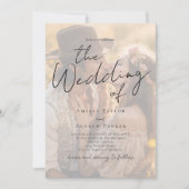 Elegant Photo Script Calligraphy QR Code Wedding 招待状 (正面)