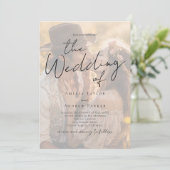 Elegant Photo Script Calligraphy QR Code Wedding 招待状 (スタンド正面)