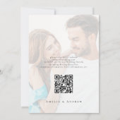 Elegant Photo Script Calligraphy QR Code Wedding 招待状 (裏面)