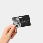 Elegant Photo Script Name Title  バッジ (手持ち)