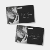 Elegant Photo Script Name Title  バッジ (正面＆裏面)