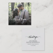 Elegant Photo Script Wedding Thank You ノートカード (正面/裏面)
