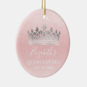 Elegant Photo Silver and Blush Pink Quinceanera セラミックオーナメント (右)