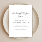 Elegant Photo the Night Before Rehearsal Dinner 招待状