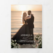 Elegant Photo Tri-Fold Wedding Invitation 三つ折りプログラム (カバー)