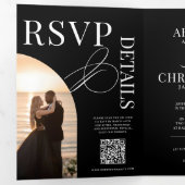 Elegant Photo Tri-Fold Wedding Invitation 三つ折りプログラム (内部最初)