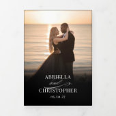 Elegant Photo Tri-Fold Wedding Invitation 三つ折りプログラム (カバー)