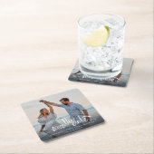 Elegant Photo Unique Wedding Save the Date スクエアペーパーコースター (インサイチュ)