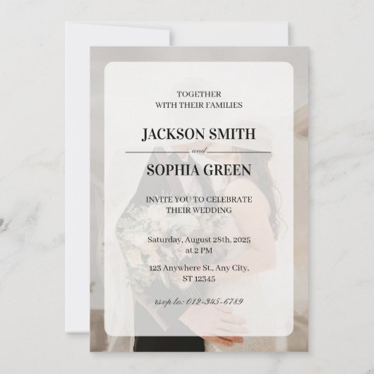 Elegant Photo Wedding 招待状 (裏面)