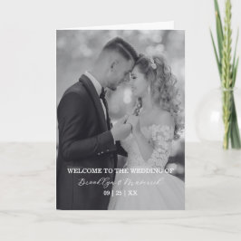 Elegant Photo Wedding Ceremony Timeline Program カード