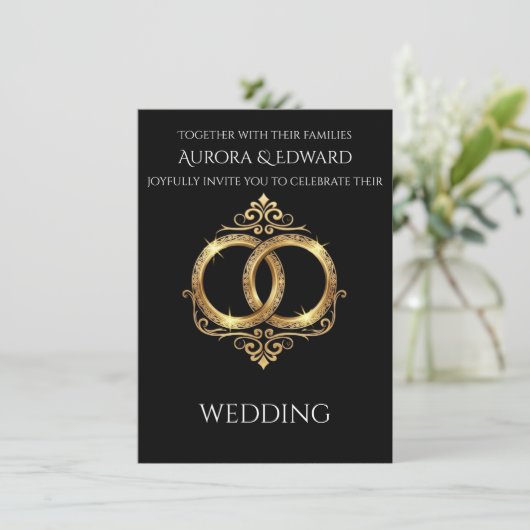 Elegant Photo Wedding Invitation Card – Modern 招待状 (スタンド正面)