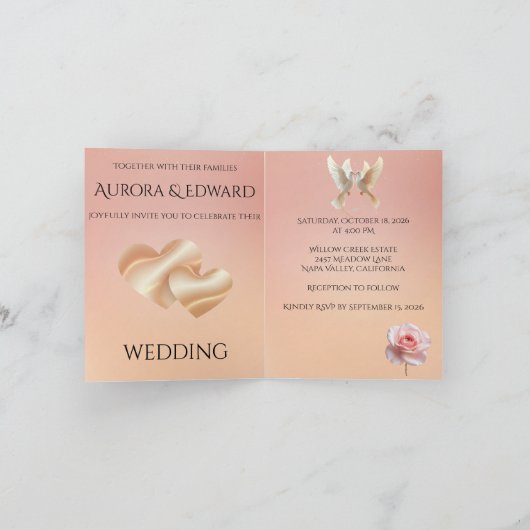 Elegant Photo Wedding Invitation Card – Modern 招待状 (内部)