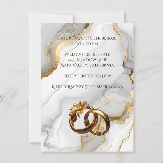 Elegant Photo Wedding Invitation Card – Modern 招待状 (裏面)