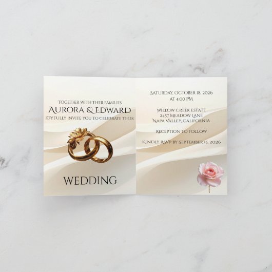 Elegant Photo Wedding Invitation Card – Modern 招待状 (内部)