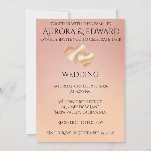 Elegant Photo Wedding Invitation Card – Modern 招待状 (裏面)