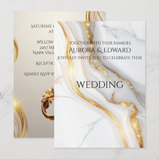 Elegant Photo Wedding Invitation Card – Modern 招待状 (正面/裏面)