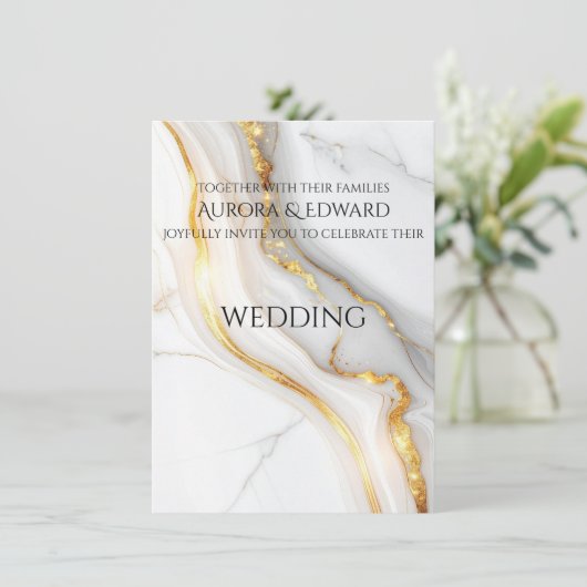 Elegant Photo Wedding Invitation Card – Modern 招待状 (スタンド正面)