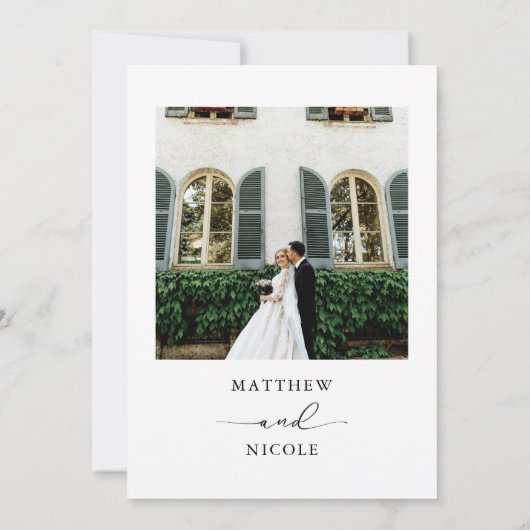 Elegant Photo Wedding Invitation Customizable 招待状 (裏面)