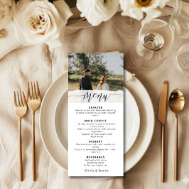 Elegant Photo Wedding Menu with Modern Script メニュー