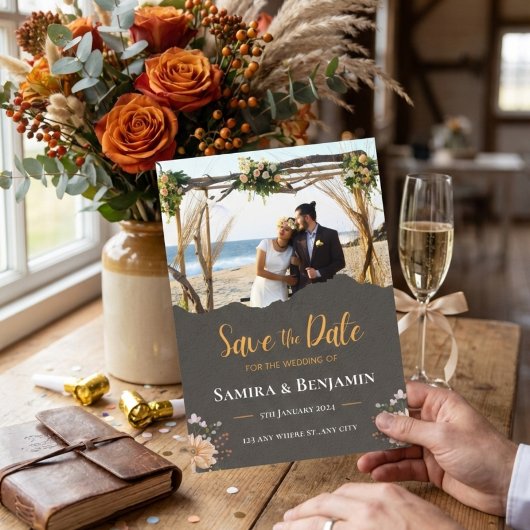 Elegant Photo Wedding – Modern Formal Fall Country セーブザデート