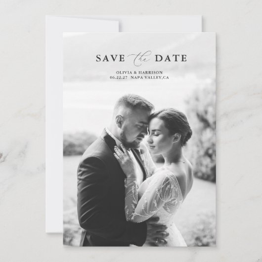 Elegant Photo Wedding Save the Date 招待状 (正面)