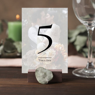 Elegant Photo Wedding Table Number Card テーブルナンバー