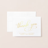 Elegant Photo Wedding Thank You Foil Card 箔カード (封筒付き正面)