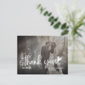 Elegant Photo Wedding Thank You Postcard ポストカード (スタンド正面)