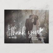 Elegant Photo Wedding Thank You Postcard ポストカード (正面)