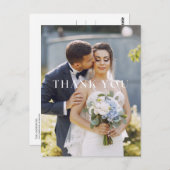 Elegant Photo Wedding Thank You postcard ポストカード (正面/裏面)