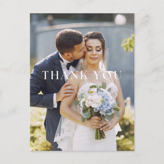 Elegant Photo Wedding Thank You postcard ポストカード (正面)