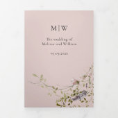 Elegant Photo Wildflower Boho Wedding 三つ折り招待状 (カバー)