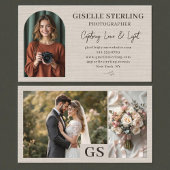 Elegant Photographer Linen Script Professional 名刺